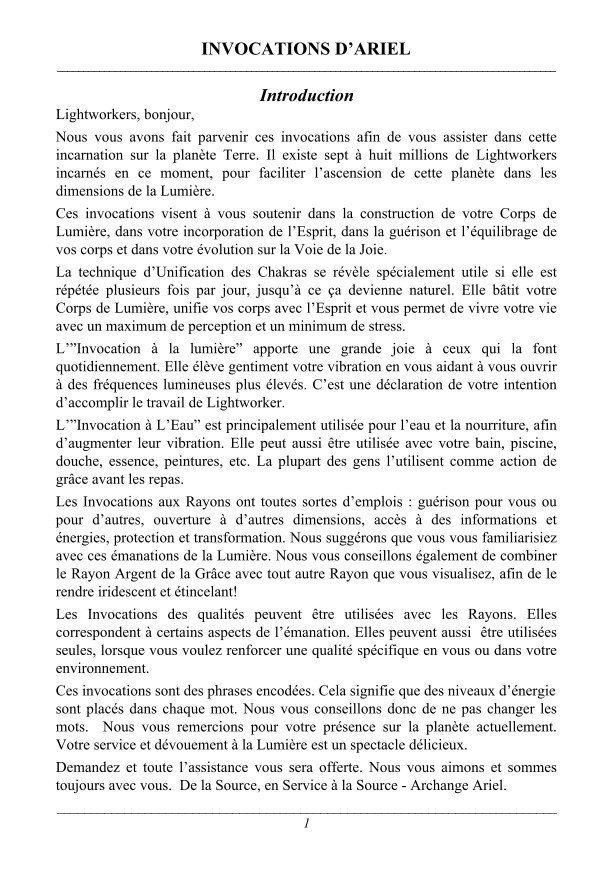 Rituels d’invocation d’Ariel